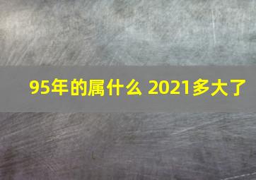 95年的属什么 2021多大了